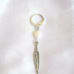 Pearl Whispers Feather Earrings main image 1