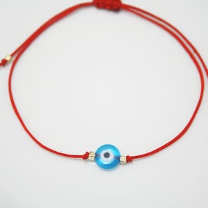 Evil Eye Red String Bracelet, Tiny Evil Eye Bracelet mal de ojo Bracelet, Protection gift, women&#39;s jewelry, Couples Bracelet Anklet,