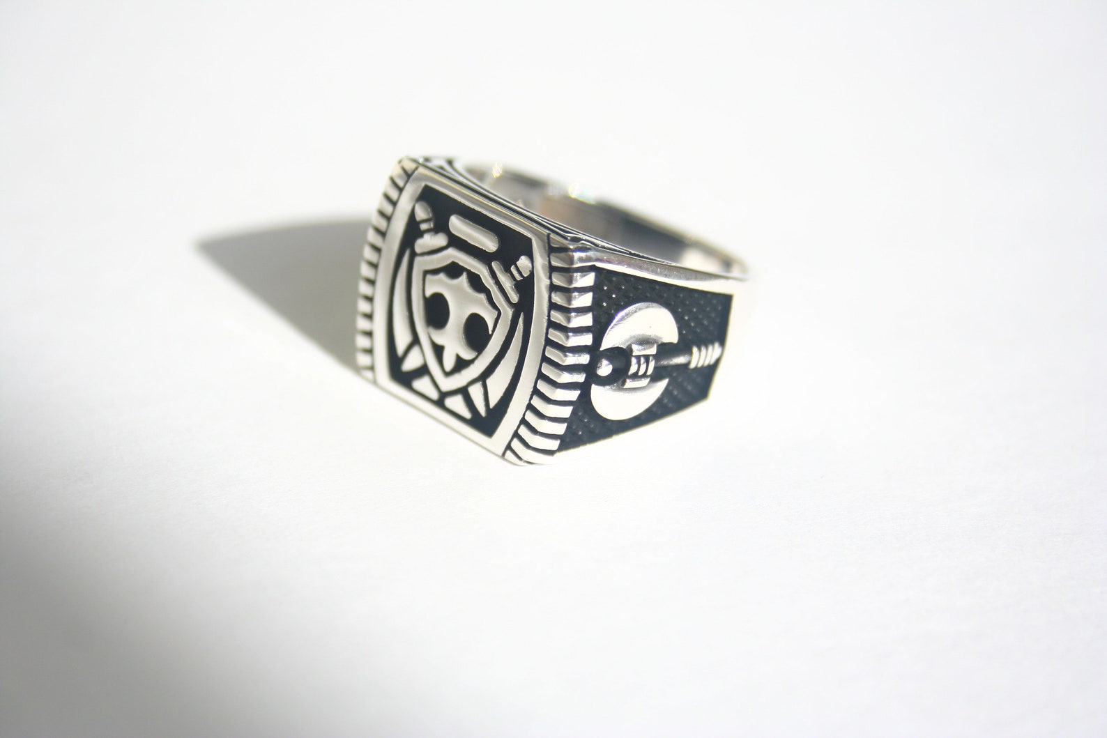 Ax Men Rings, Signet Rings for Men 925 Sterling Silver AX Sword Ring ...