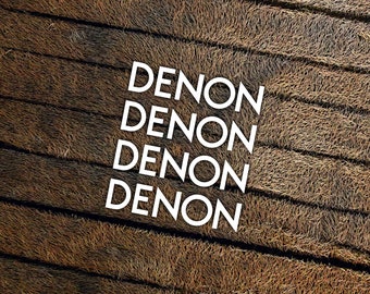 Vintage Denon Hi-Fi Logo Decal – Waterproof Die-Cut Vinyl Sticker for Amplifier, Turntable & Audio Equipment
