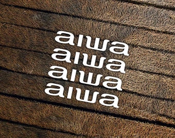 AIWA Old Logo Decals – 4-Piece Die-Cut Vinyl Hi-Fi Sticker Set