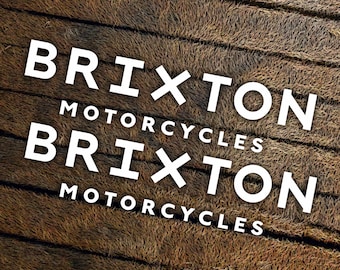 Brixton Motorcycle Decals 2 Pack Vinyl Stickers Helmet Tank Garage Waterproof