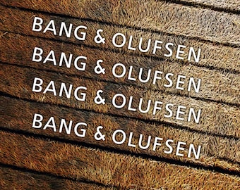 Bang & Olufsen Style Die-Cut Vinyl Decals – Hi-Fi Logo Stickers, 10x8mm