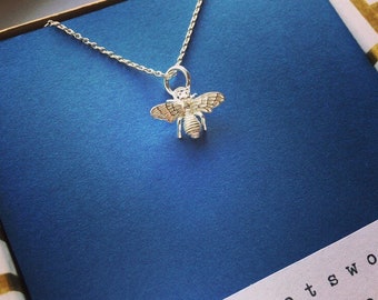 Handmade Sterling Silver Bee Necklace