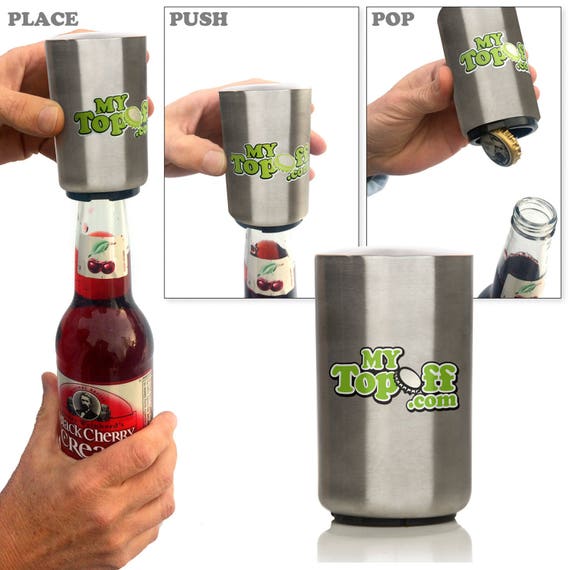 3 Pack Stainless Steel Push Down Bottle Opener With Magnetic Etsy