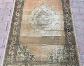 FREE SHiPPİNG 3 39 3 x5 39 7 feet,New Trend Oushak Rug Cappadocia Rug Vintage Rug Distressed Oushak Rug Turkish Low Pile Rug Home and Office Rug,