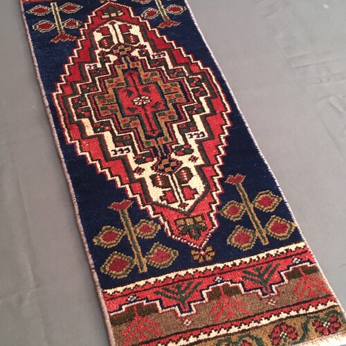 Unique Blue Rug,1.2”x3.5”ft,Tribal Rug,Ethnic Rug,Rustic shops Rug,Boho Rug,Vintage Rug,Turkish Rug,Kitchen Rug,İnterior Rug,Designer Rug,