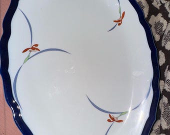 Koransha Porcelain Platter Vintage Orchid Lace Platter Porcelain