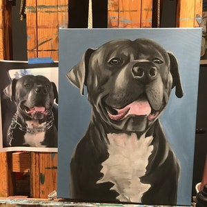 Custom Pet Portrait: Hand-Painted Acrylic Animal Painting