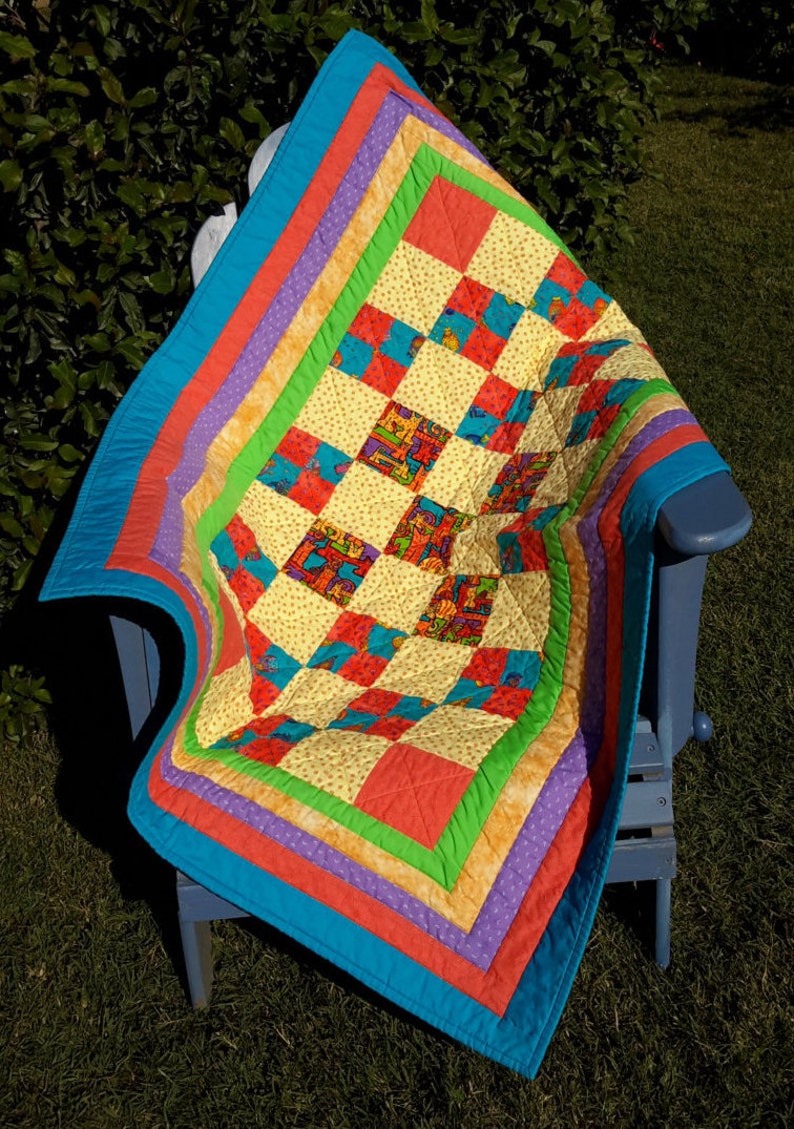 Bright Patchwork Baby Quilt