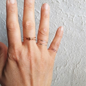 Simple Minimal double wire knot Lock ring , Gold Silver Rose gold , NOT Adjustable , Dainty Minimalist promise infinity Stack Stacking rings image 2