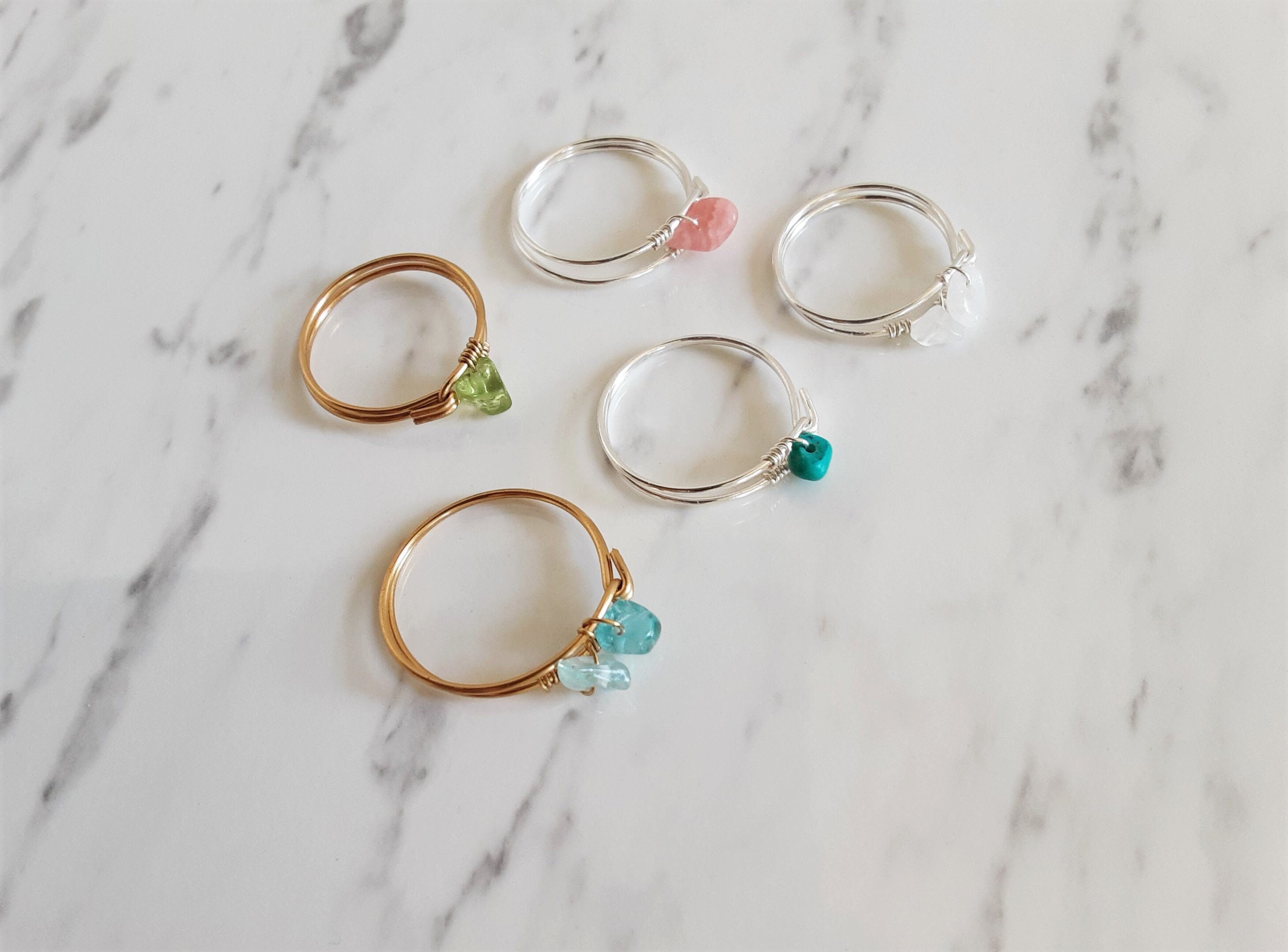 Boho stone rings deals