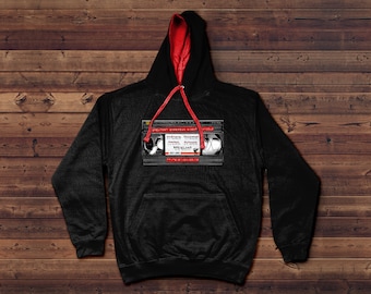 X Small- 5XL Liverpool Retro Videotape Greatest European Night Two Tone Hoodie Mens