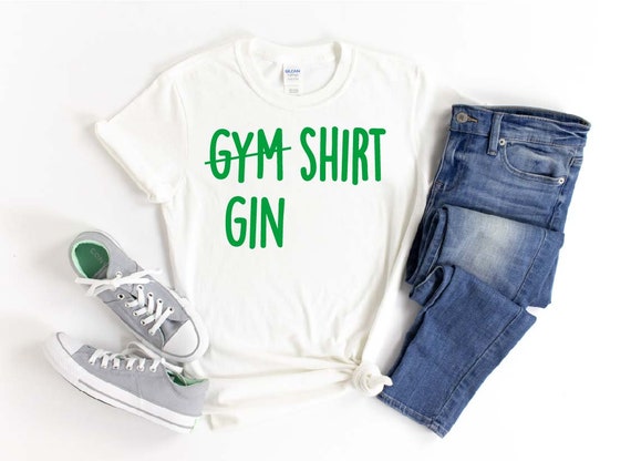 Gin Gym Fitness tee Fitness t-shirt workout tee Gin and tonic cocktail Party tee Funny graphic tee t-shirt