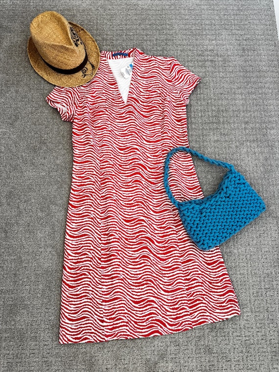 J.McLaughlin Ivana Dress BRAND NEW w tags tangerine orange and white print shift dress Medium