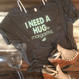 MArgaRitas I need a HUGE margarita Tee T-ShiRT Dark Gray Super Soft SuPeR CuTe!Flowy Bella Circle Tee+  Free GiFT!