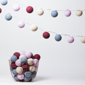 Cerise - Cotton ball Fairy light
