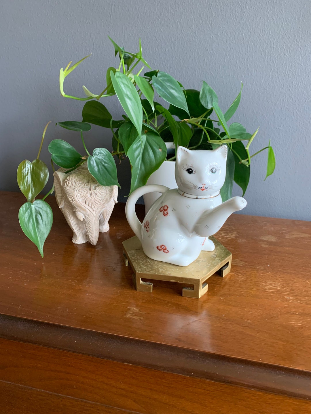 Vintage Cat Tea Pot China Kitty Creamer Lucky Cat Chinese Etsy