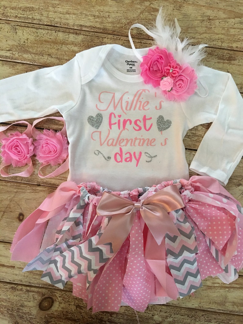 pink and white tutu photo valantines day gift Preemie Valentine/'s Day Outfit