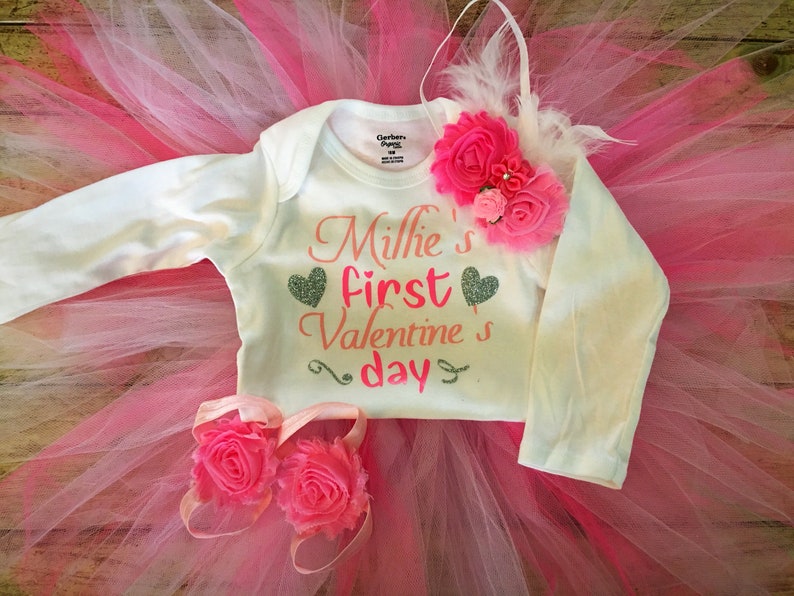 pink and white tutu photo valantines day gift Preemie Valentine/'s Day Outfit