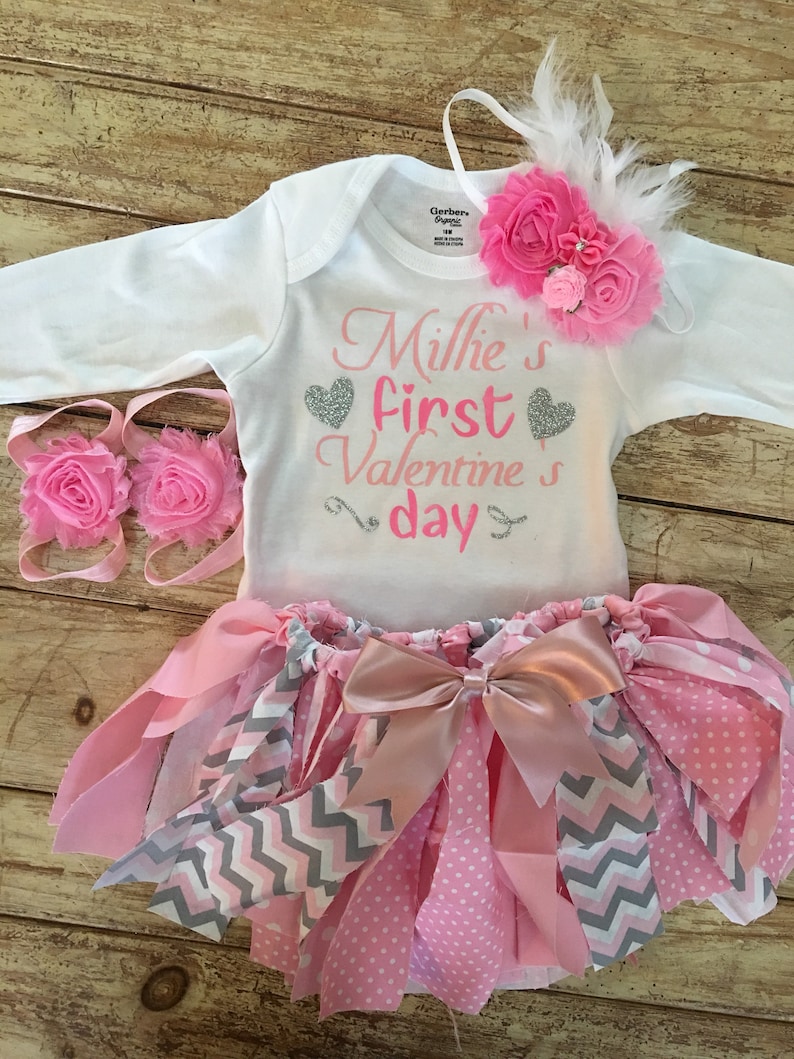 pink and white tutu photo valantines day gift Preemie Valentine/'s Day Outfit