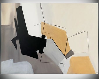 Gemälde Bild XXL Abstrakt Minimalismus "Abstrakte Gedanken" 130x90 cm Handgemalt UNIKAT