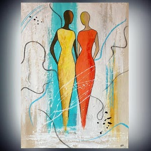 Gemälde Abstrakt &quot;Seelen ohne Grenzen&quot; 70x100x4,5 Original UNIKAT Handgemalt Frauen
