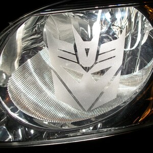 Decepticon Transformers (Pair) Etched P/N Head Light Tail Light Sticker JDM