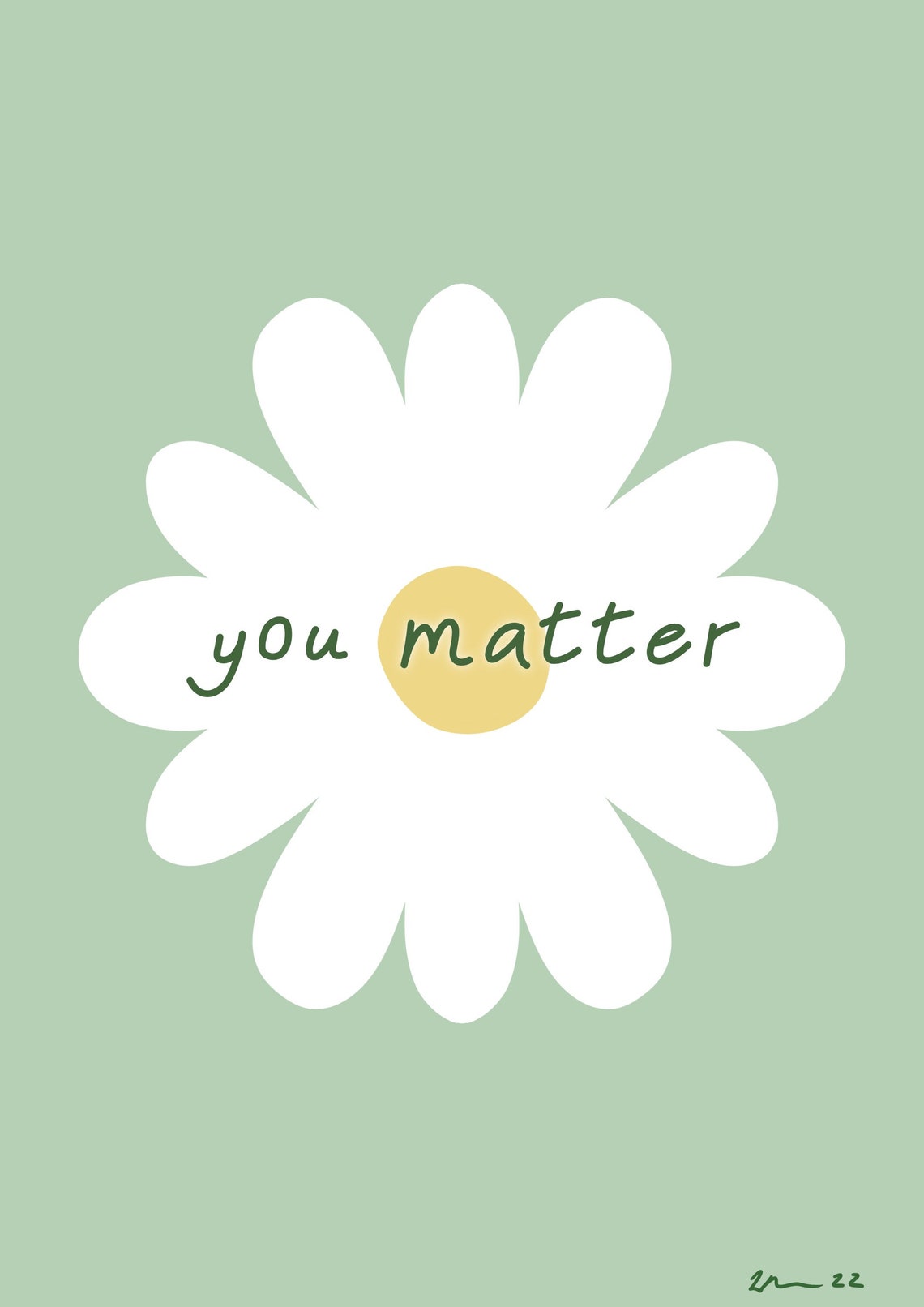 You Matter Motivational Print / Floral Background | Etsy