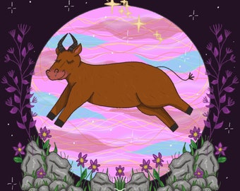 Impresión ilustrativa del signo de la estrella del zodíaco Tauro