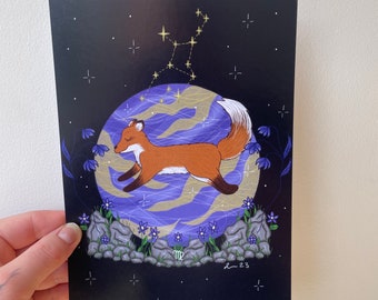 Illustrative Virgo Zodiac Star Sign Print