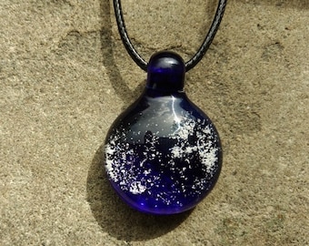 Memorial Pendant | Cremation Jewelry | Pet Memorial Necklace | Cobalt Blue Version |