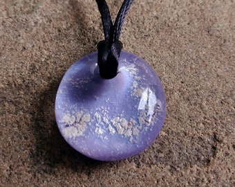 Memorial Pendant | Handblown Glass | Cremation Jewelry | Pet Memorial Necklace | Lavender Version |