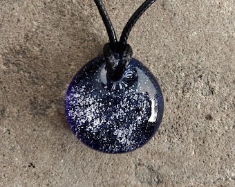 Memorial Pendant  Handblown Glass | Cremation Jewelry |  Pet Memorial Necklace | Cobalt Blue Version |