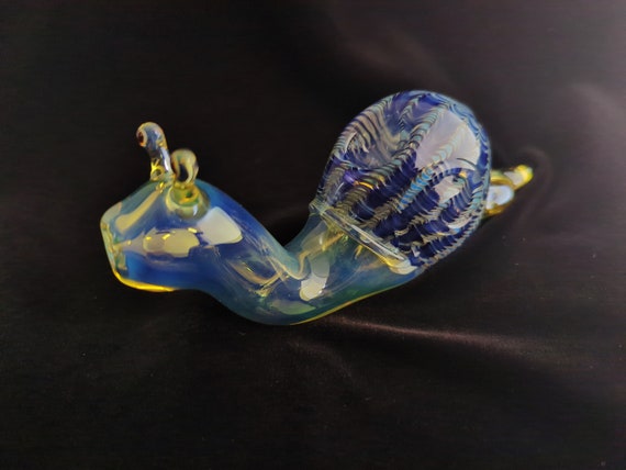 Color Changing Glass Snail Pipe | Functional Glass Art | Sculpted Animal Bowl | Quick Shipping