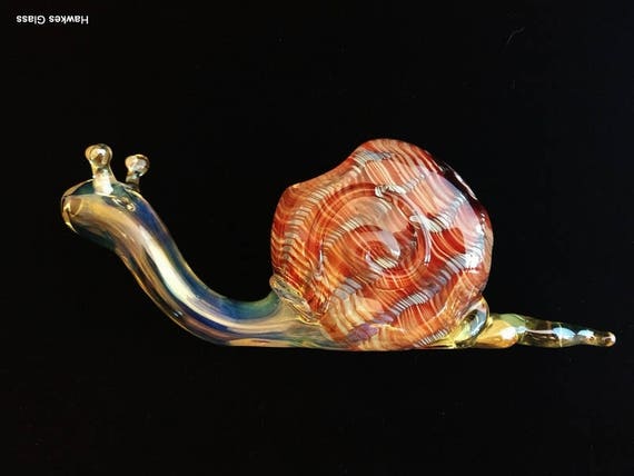 Glass Snail Pipe | Color Changing Glass | Unique Sculpted Bowl | Red Version | Immediate Shipping