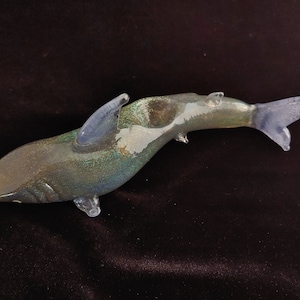 Glass Shark Pipe  | Color Changing | Sculpted Functional Glass Art | Fast Shipping