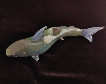 Glass Shark Pipe  | Color Changing | Sculpted Functional Glass Art | Fast Shipping