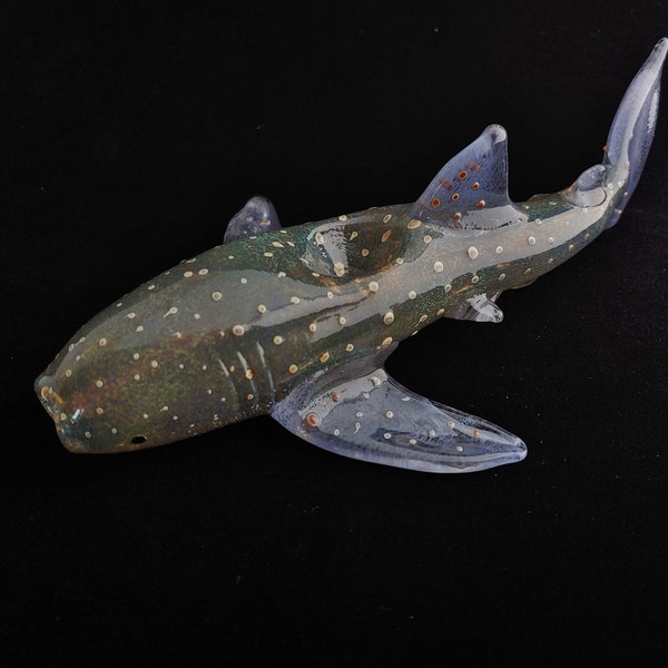 Glass Whale Shark Pipe | Color Changing | Unique Glass Art | Quick Shipping
