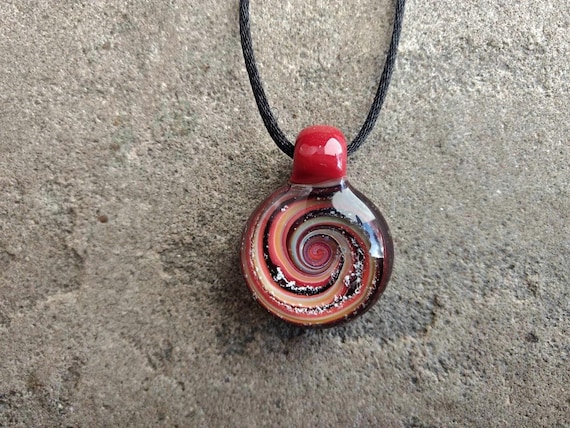 Spiral Galaxy Memorial Pendant  | Cremation Jewelry |  Pet Memorial Necklace | Rust Version |