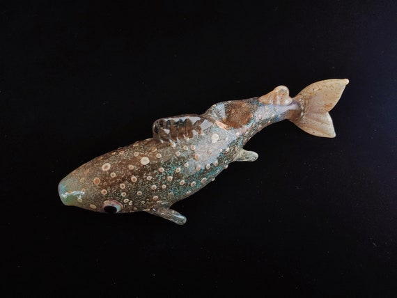 Glass Brook Trout Pipe | Color Changing | Unique Sculpted Glass Art | Immediate Shipping