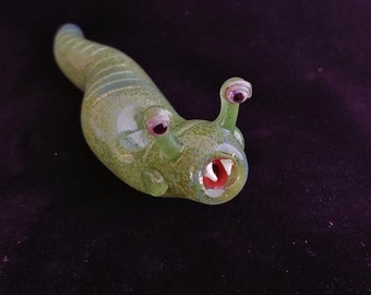 Glass Space Slug Pipe | Sculpted Glass Art | Color Changing | Quick Shipping