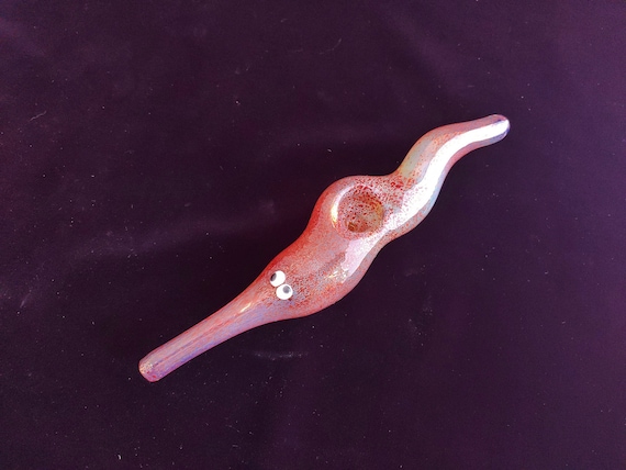 Glass Magic Worm Pipe (Red Version) | Color Changing | Unique Glass Art | Fast & Free Shipping