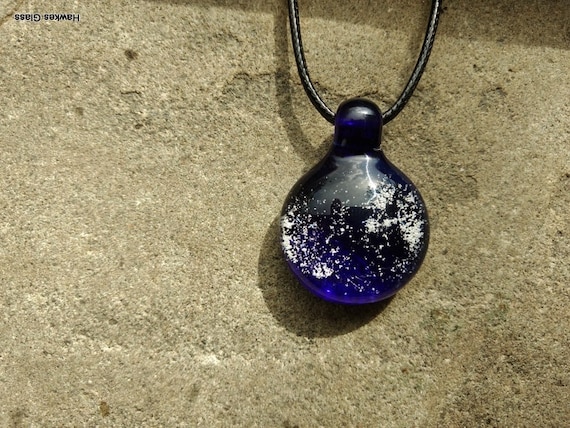 Memorial Pendant | Cremation Jewelry | Pet Memorial Necklace | Cobalt Blue Version |