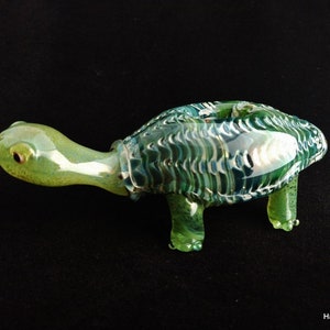 Bunte Schildkröte Pfeife | Modellierte Glasschale | Farbwechsel | Einzigartige Geschenkidee | Sofortiger Priority-Versand