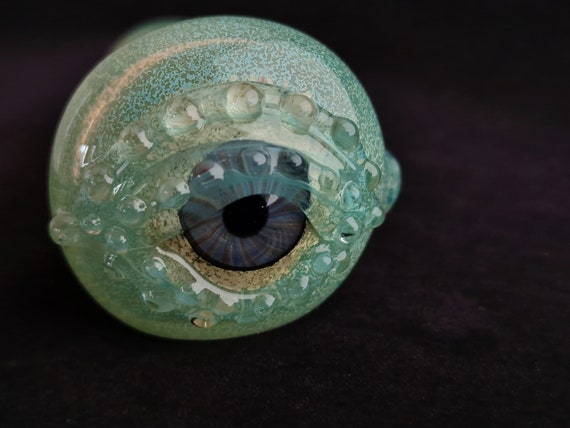 Detailed Glass Eye Pipe | UV Glow | Color Changing | Unique Functional Glass Art | Fast Shipping