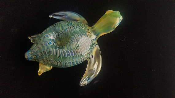 Color Changing Glass Sea Turtle Pipe | Unique Glass Art | Tobacco Pipe | Free Priority Shipping |