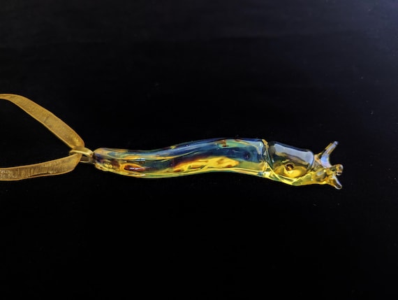 Detailed Glass Banana Slug Ornament | Handmade Suncatcher Gift | Quick Shipping