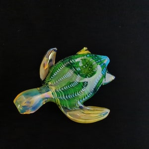 Farbwechsel Glas Sea Turtle Pfeife | Einzigartige Glaskunst Version Dunkelgrün | Kostenloser Priority-Versand |
