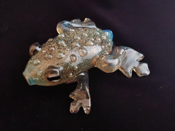 Glass Toad Pipe | UV Glow | Color Changing | Unique Functional Glass Art | Fast Shipping